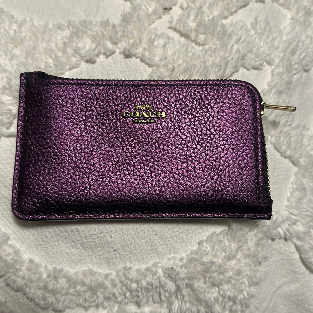 Coach Small L Zipcard case in colorblock